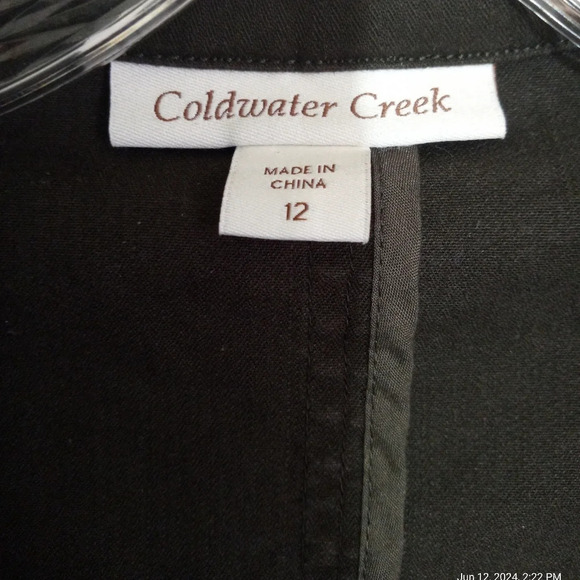 Coldwater Creek army green utility zip up jacket women size 12 - Picture 7 of 12